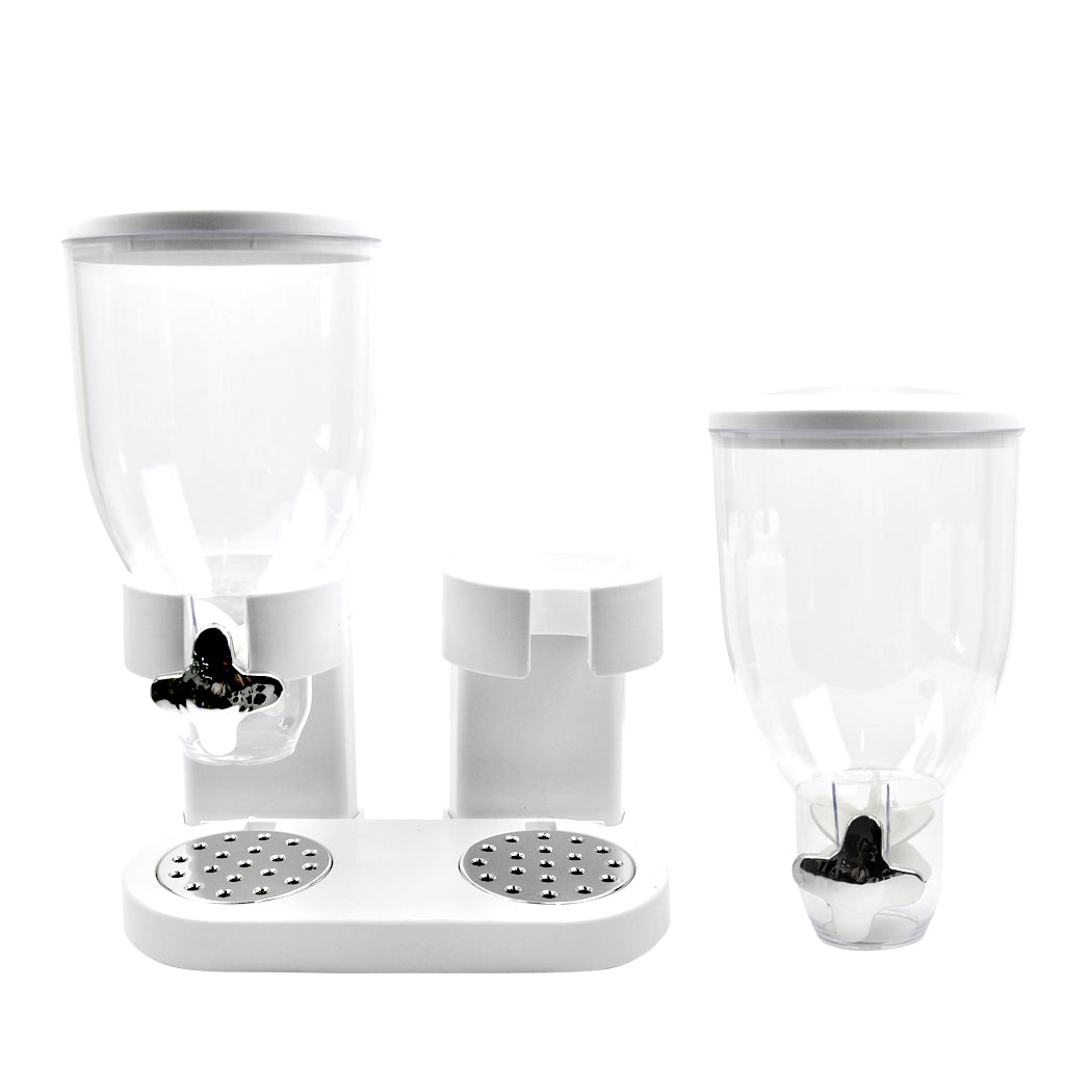TOQUE Double Cereal Dispenser Dry Food White-1954802892246487045