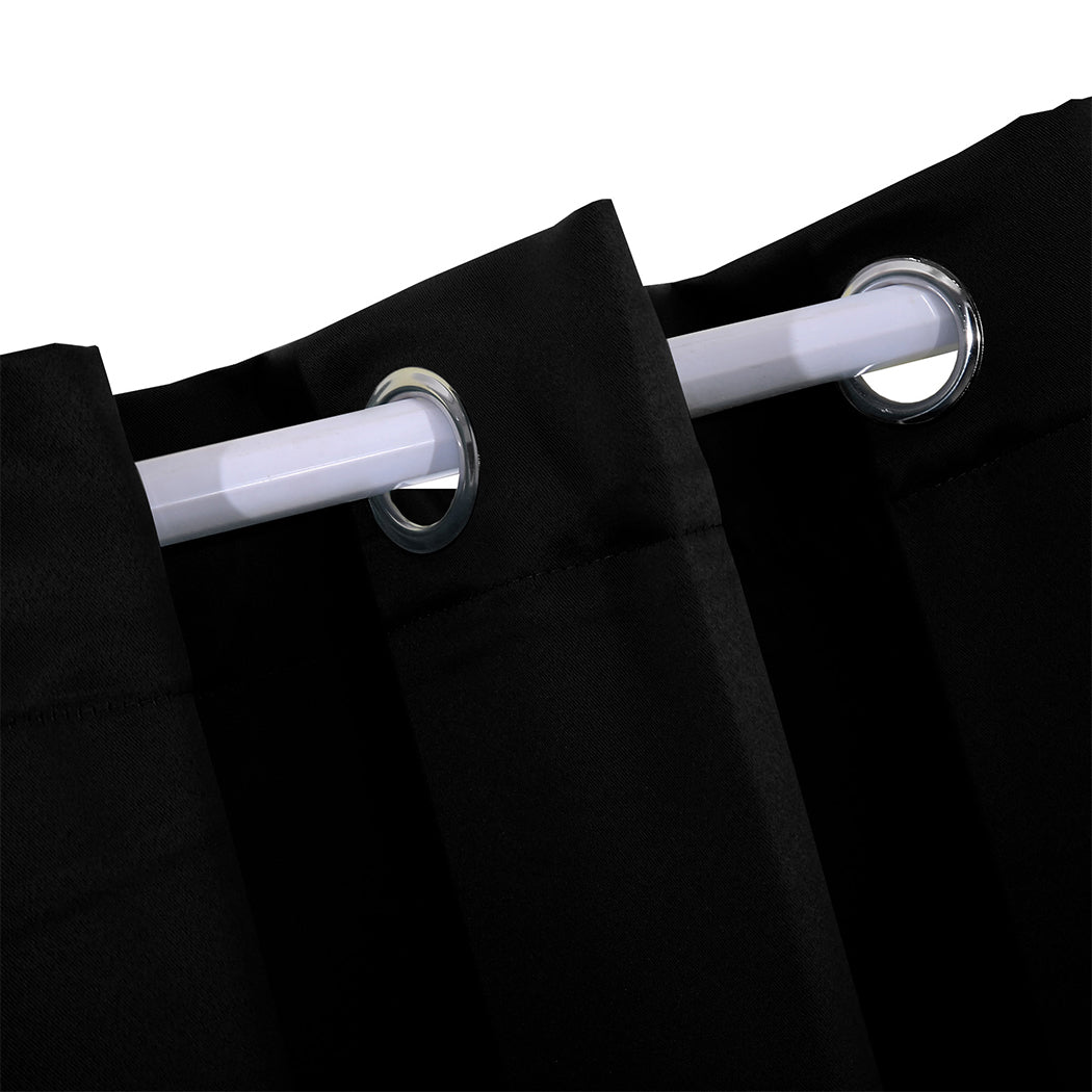 2x Blockout Curtains Panels 3 Layers Black-1910113266756096005