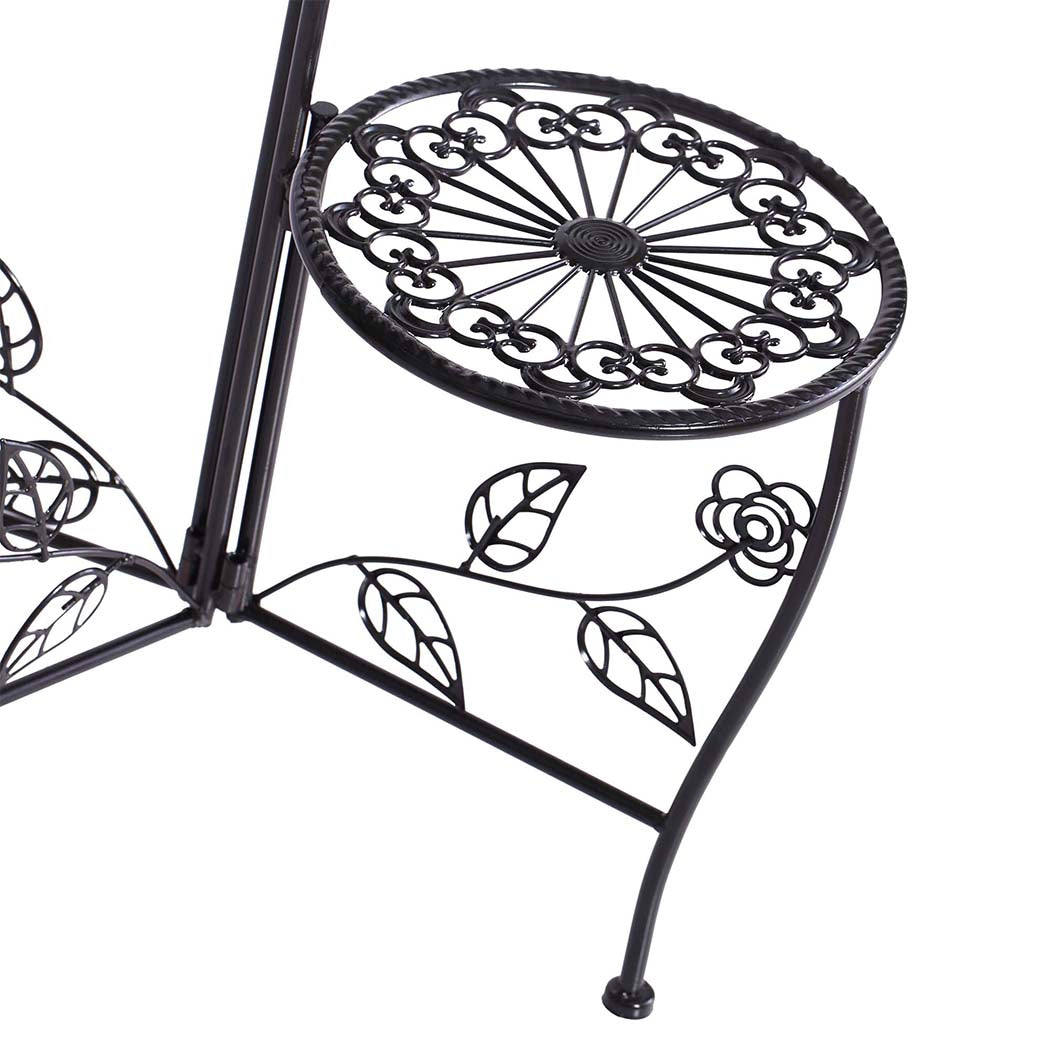 Plant Stand Outdoor Indoor Flower Pots Black-1954802661400383493