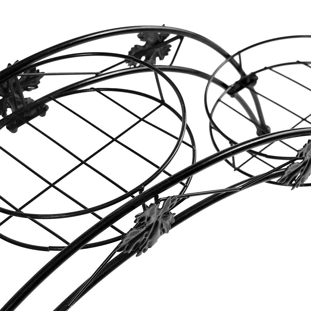 Levede Plant Stand Outdoor Indoor Metal Black-1954802339135229958