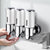 3 Bottles Bathroom Shower Soap Dispenser Silver-1910113090071040007