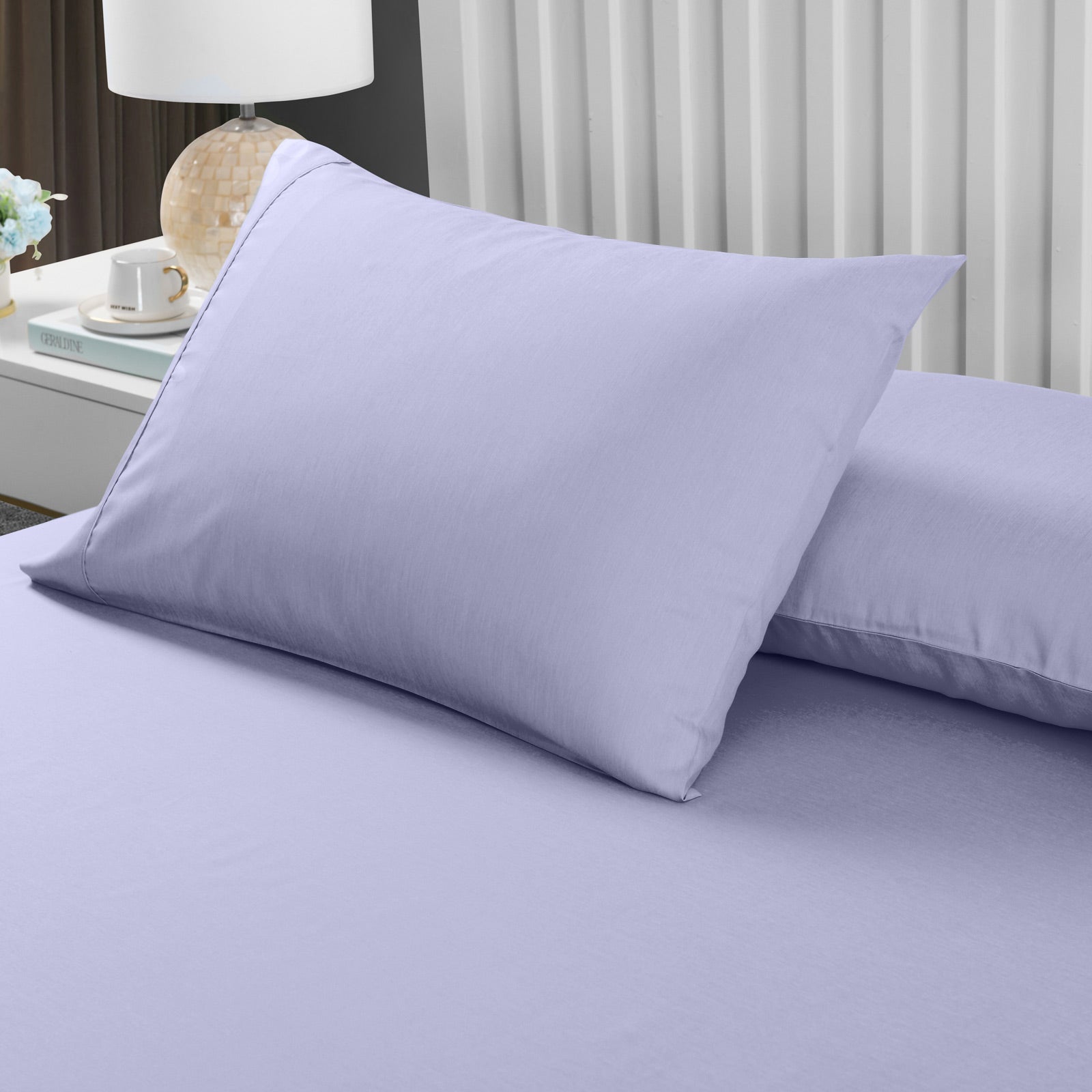 Royal Comfort Bamboo Cooling 2000TC 3-Piece Combo Set - Double -Lilac Grey-1951134873850875907