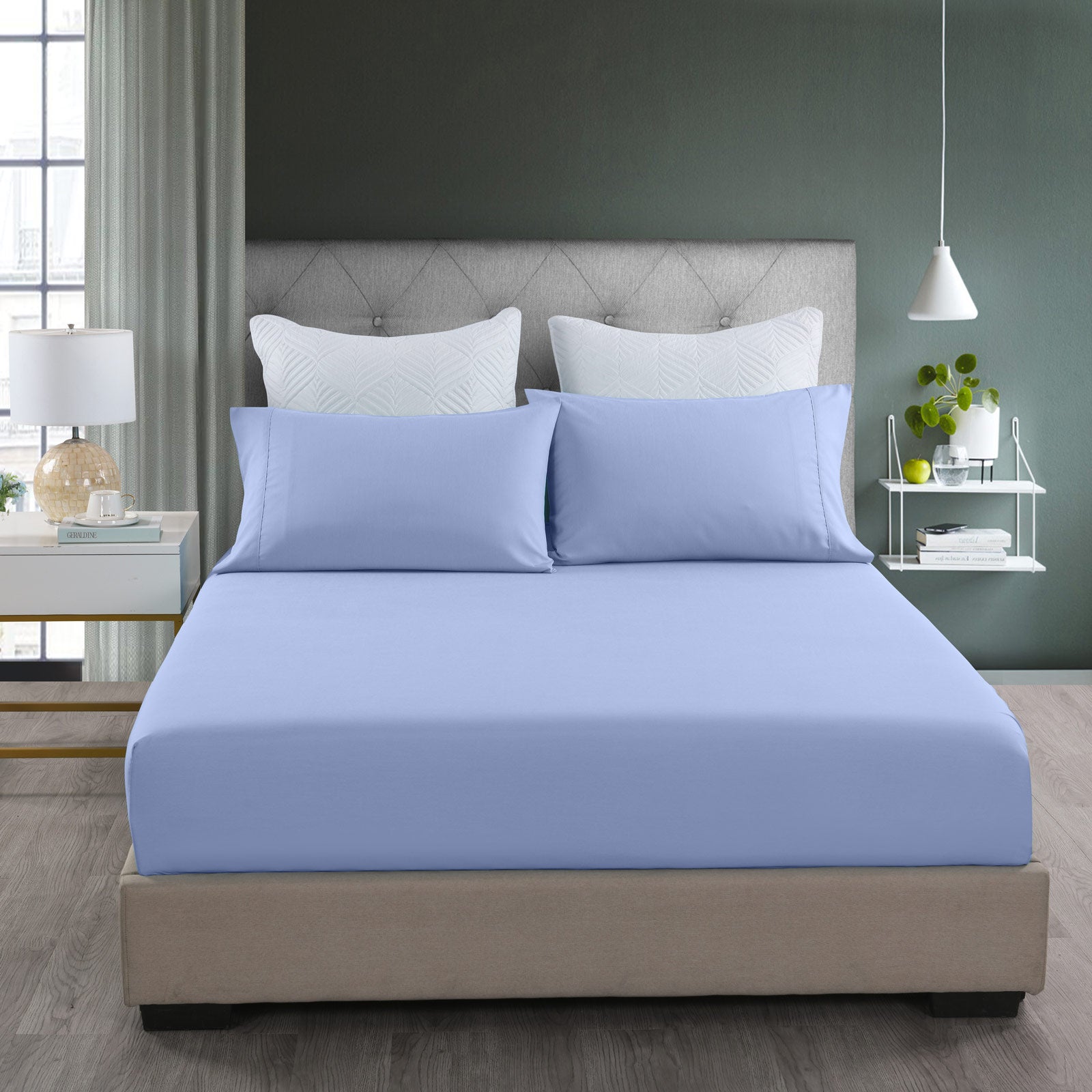 Royal Comfort Bamboo Cooling 2000TC 3-Piece Combo Set - Queen-Light Blue-1951134875289522177