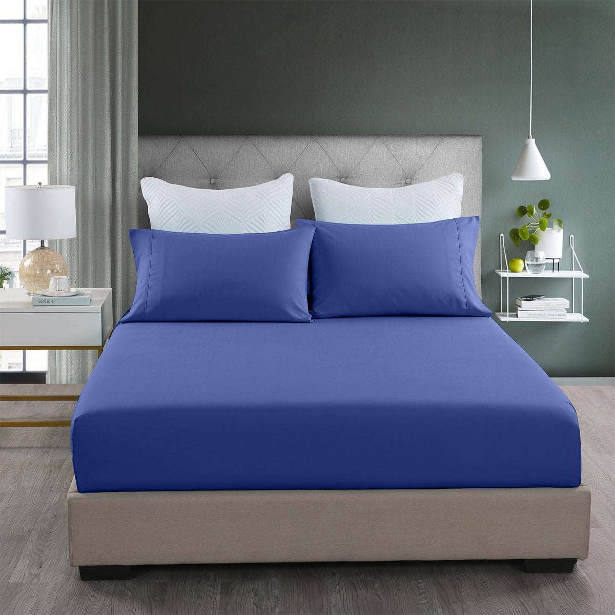 Royal Comfort Bamboo Cooling 2000TC 3-Piece Combo Set - King-Royal Blue-1951134876883357697