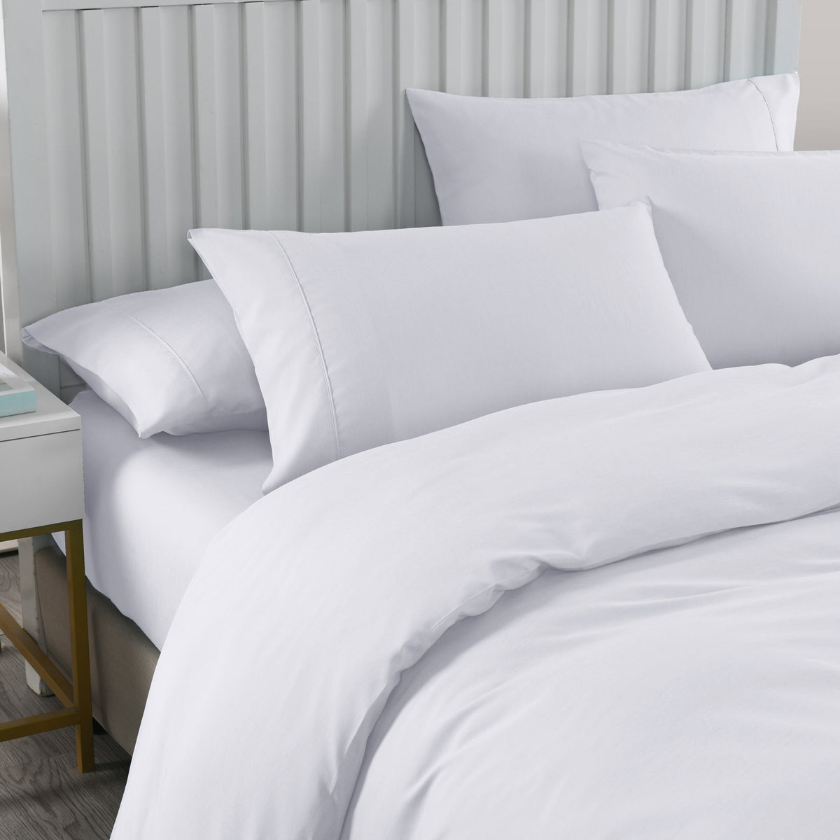 Royal Comfort Bamboo Cooling 2000TC Quilt Cover Set - King - White-1951134829093457921