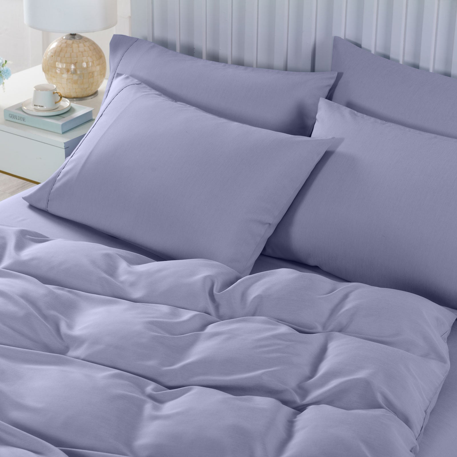 Royal Comfort Bamboo Cooling 2000TC 6-Piece Combo Set -Queen-Lilac Grey-1951134845430272001