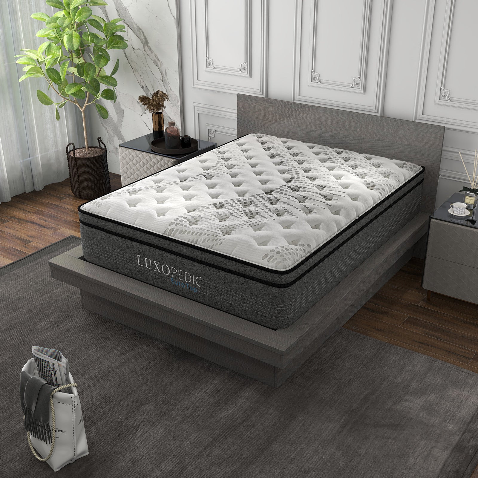 Luxopedic Pocket Spring Mattress 5 Zone 32CM Euro Top Memory Foam Medium Firm-1935488866622509058