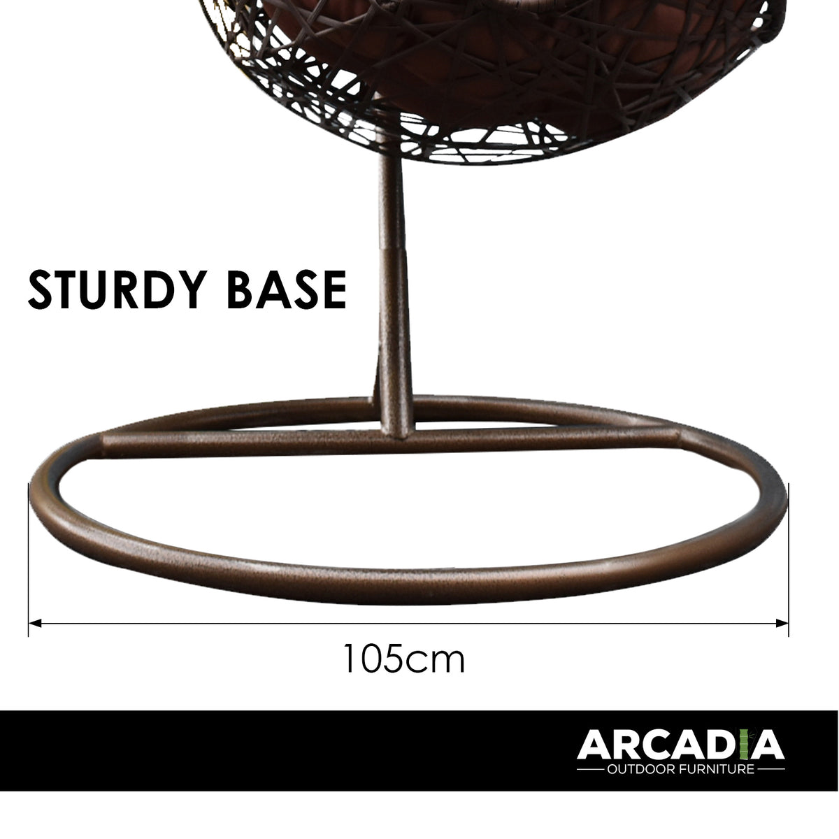 Arcadia Furniture Egg Chair - Brown and Coffee-1951134907065569285