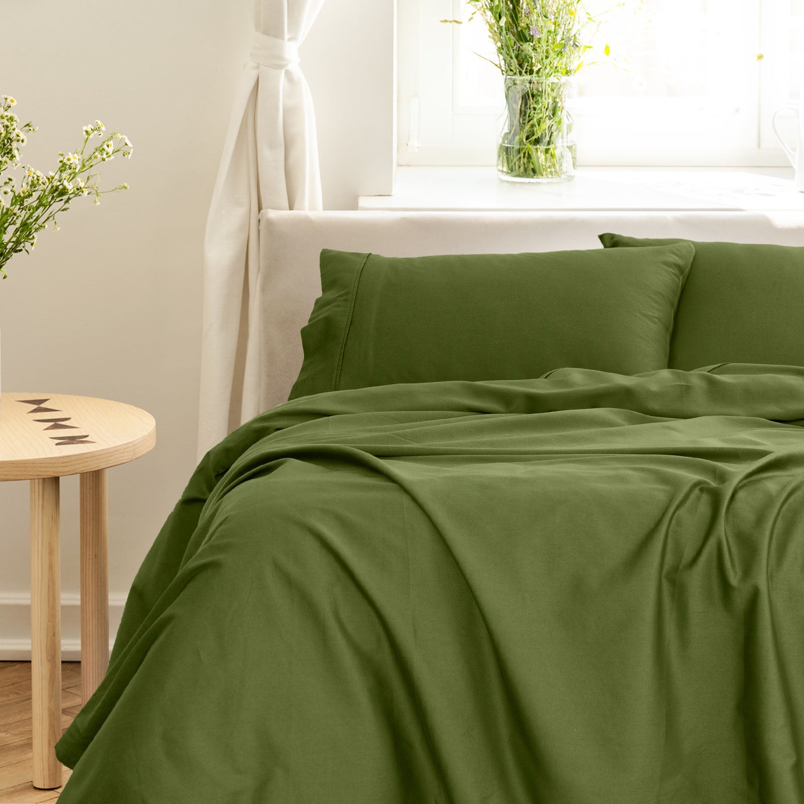 Royal Comfort - Balmain 1000TC Bamboo cotton Sheet Sets (King) - Olive-1951134878728851456