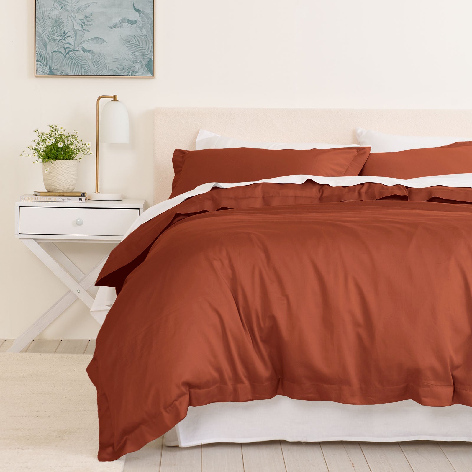 Royal Comfort - Balmain 1000TC Bamboo cotton Quilt Cover Sets (King) - Cinnamon-1951134830217531392