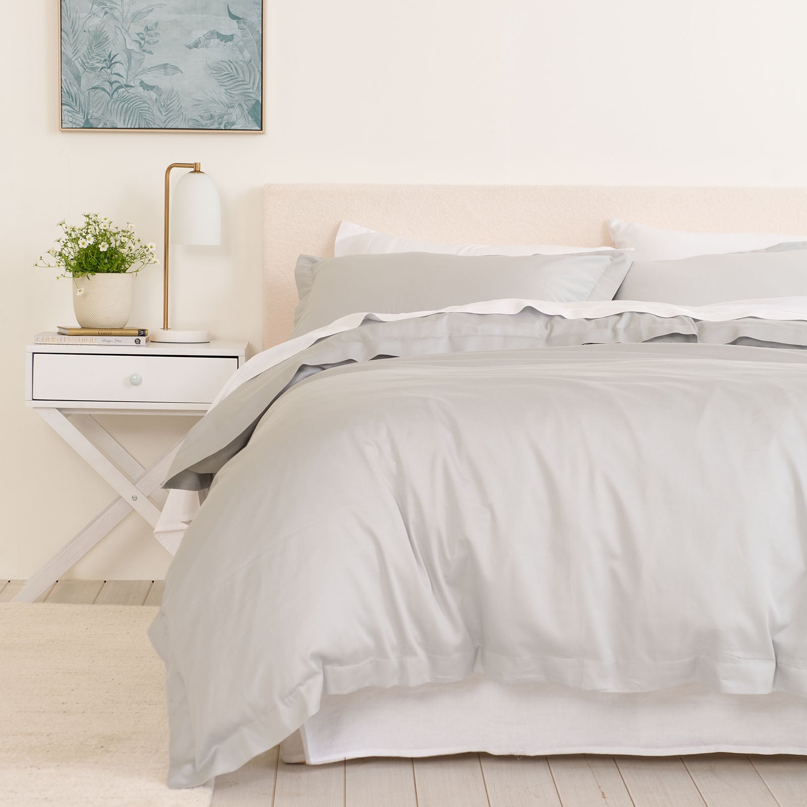 Royal Comfort - Balmain 1000TC Bamboo cotton Quilt Cover Sets (King) - Cool Grey-1951134830737625088