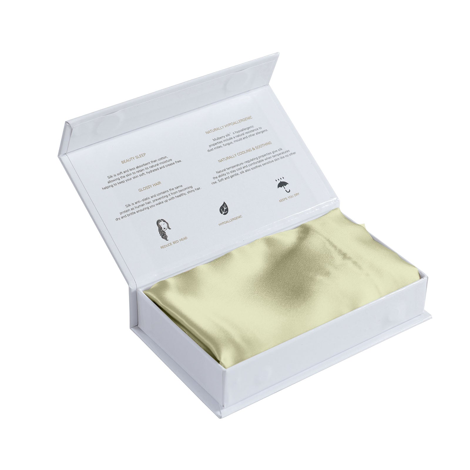 SILK PILLOW CASE TWIN PACK - SIZE: 51X76CM - Sage-1951134814539223045