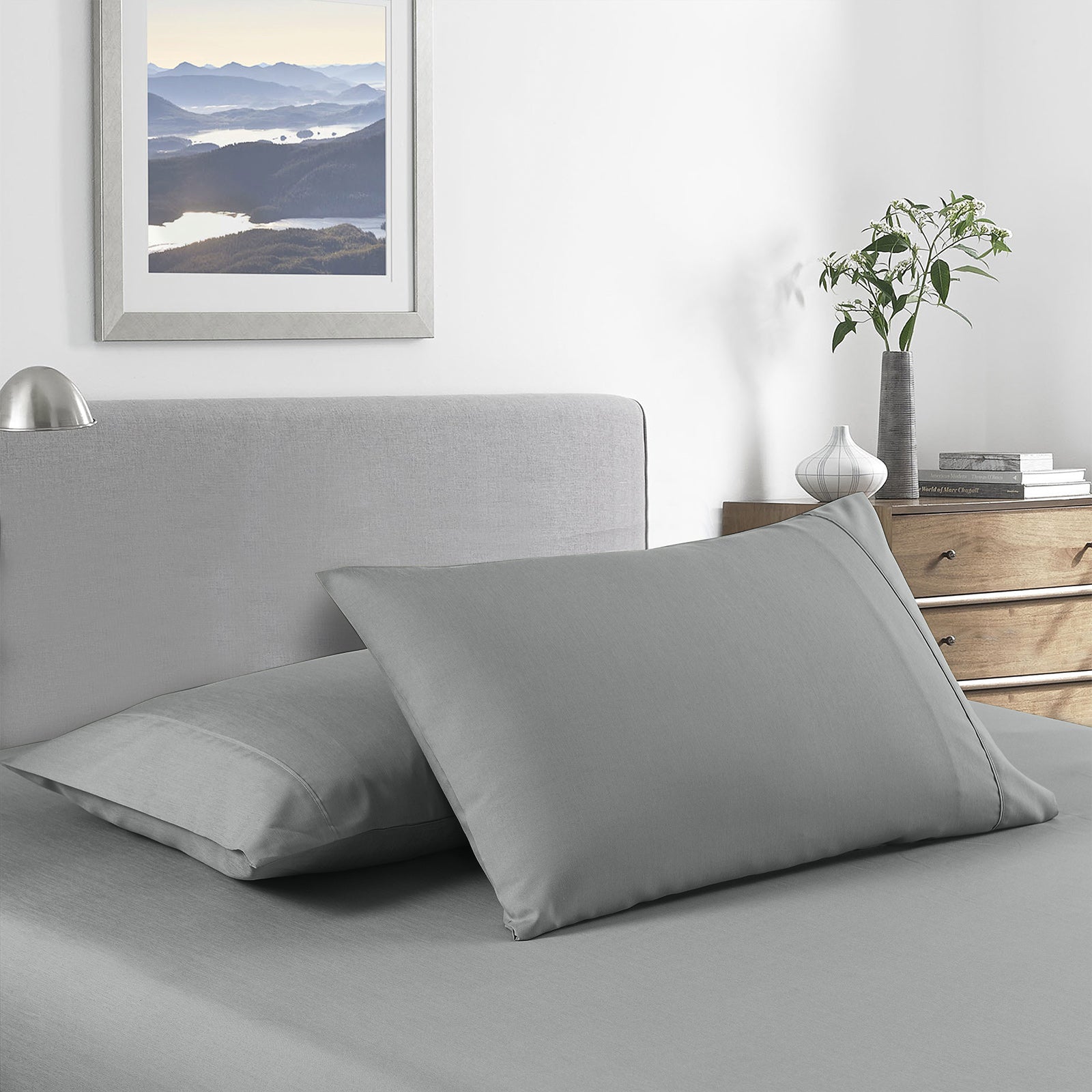 Royal Comfort Bamboo Cooling 2000TC Sheet Set Double - Mid Grey-1951134884546351105