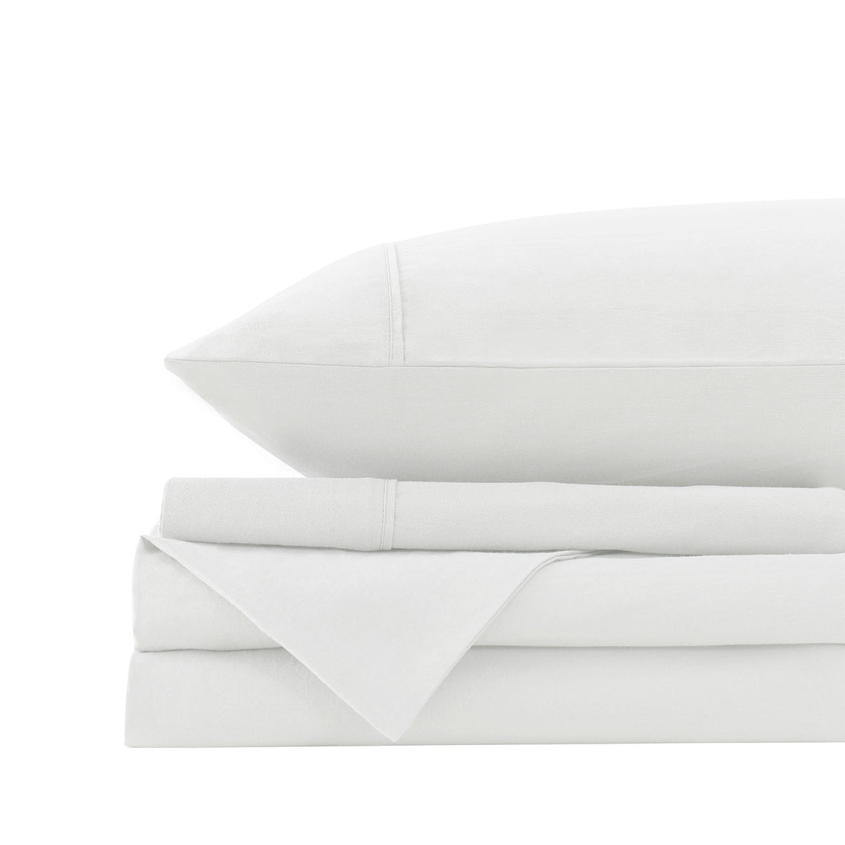 Royal Comfort Vintage Washed 100 % Cotton Sheet Set Single - White-1951134886622531587