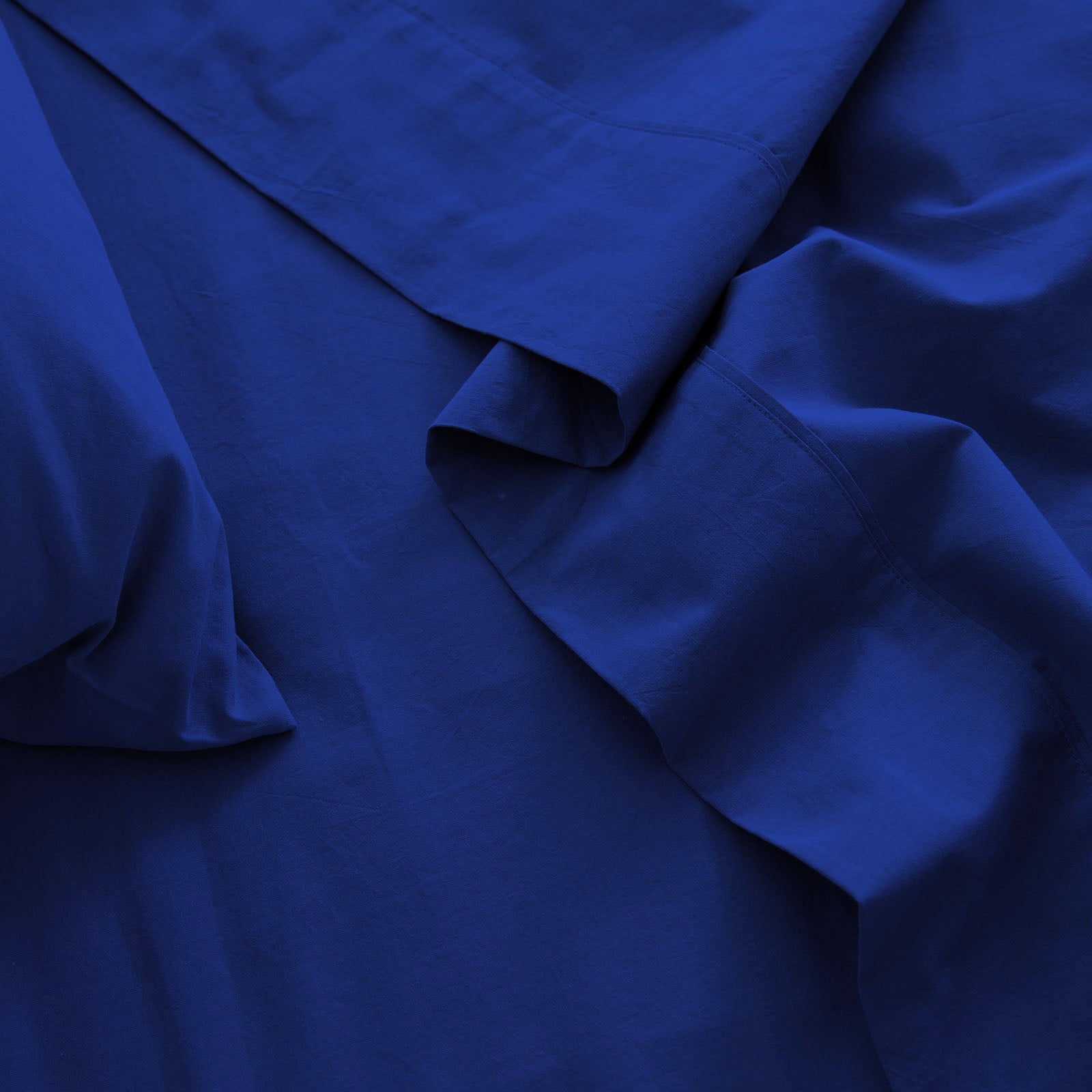 Royal Comfort Vintage Washed 100% Cotton Sheet Set Queen - Royal Blue-1951134888870678533