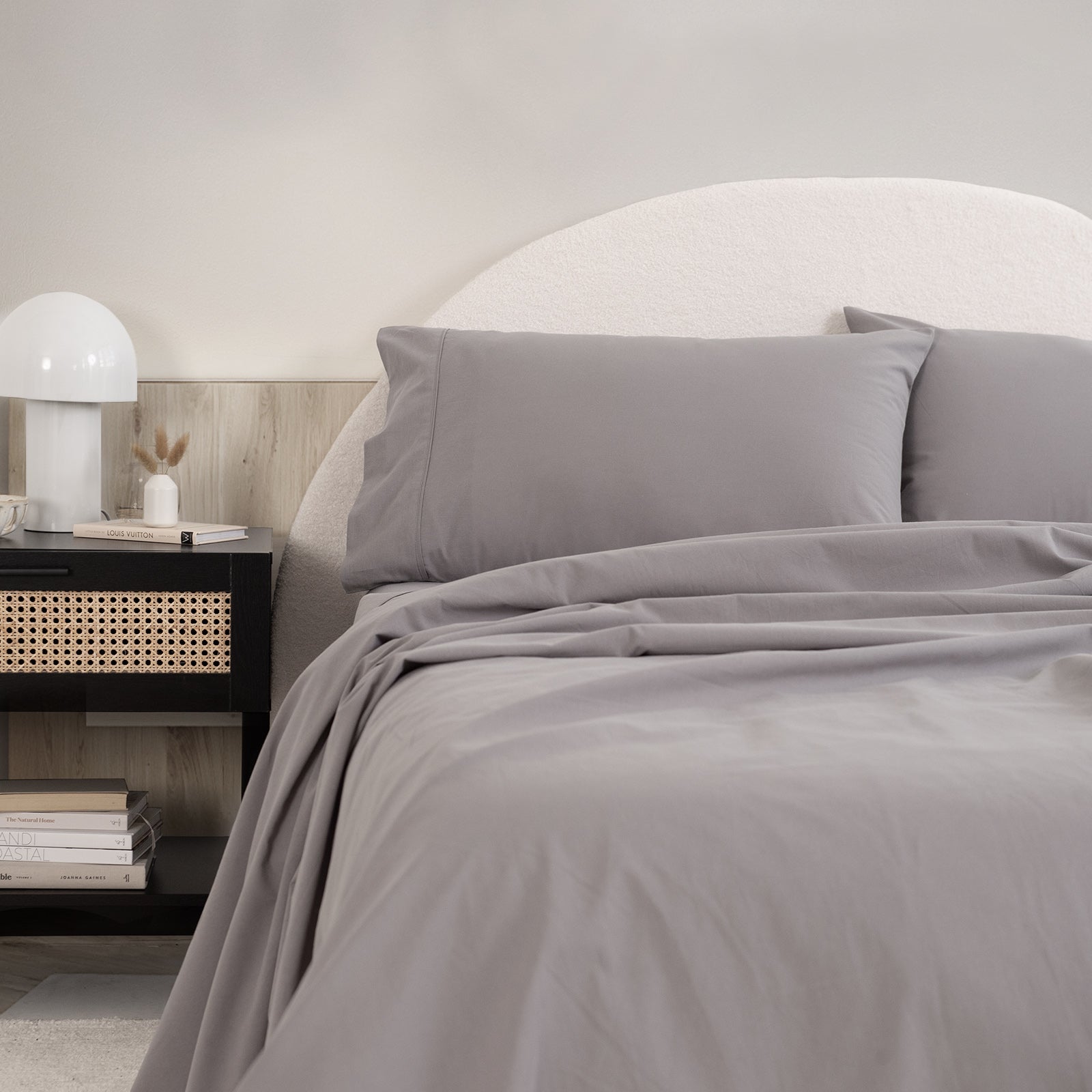 Royal Comfort Vintage Washed 100% Cotton Sheet Set Queen - Grey-1951134889311080449