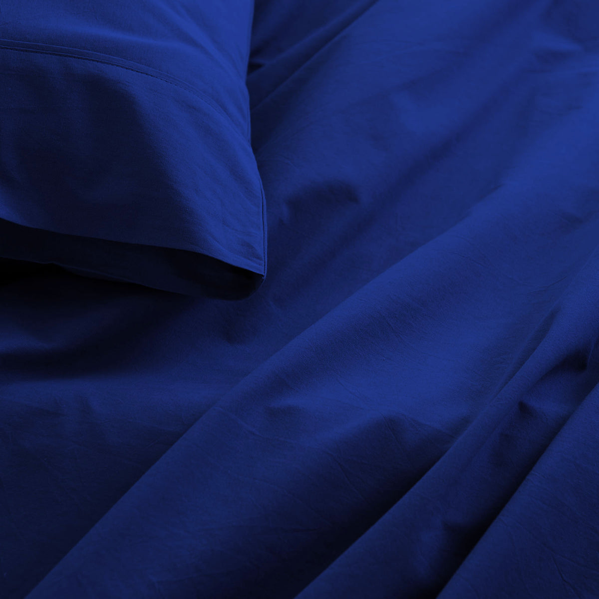 Royal Comfort Vintage Washed 100% Cotton Sheet Set King - Royal Blue-1951134889839562755
