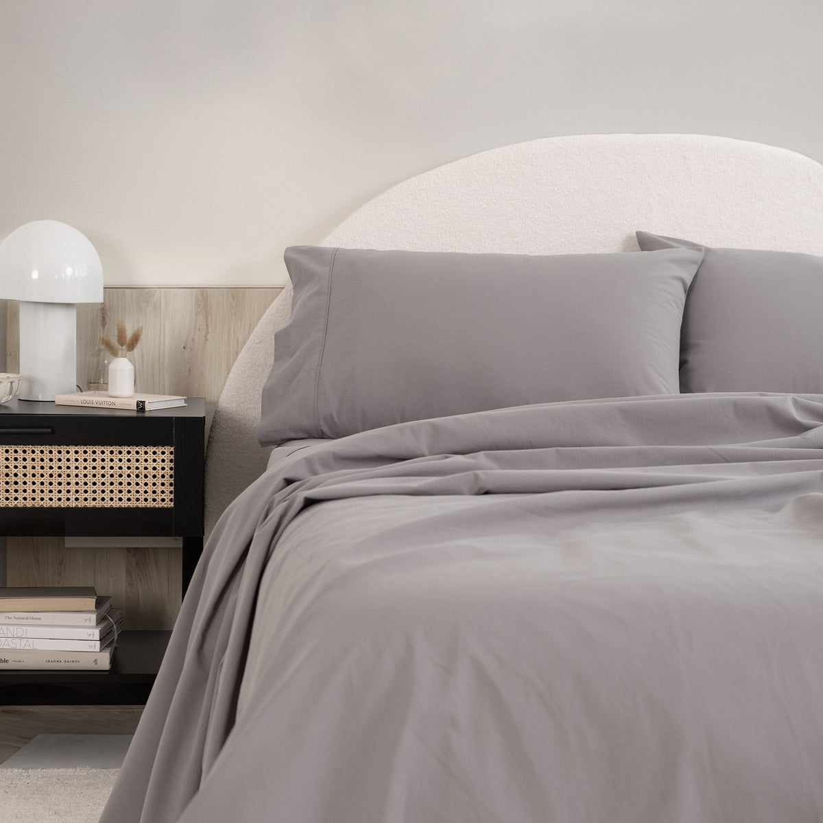 Royal Comfort Vintage Washed 100% Cotton Sheet Set King - Grey-1951134890225438721