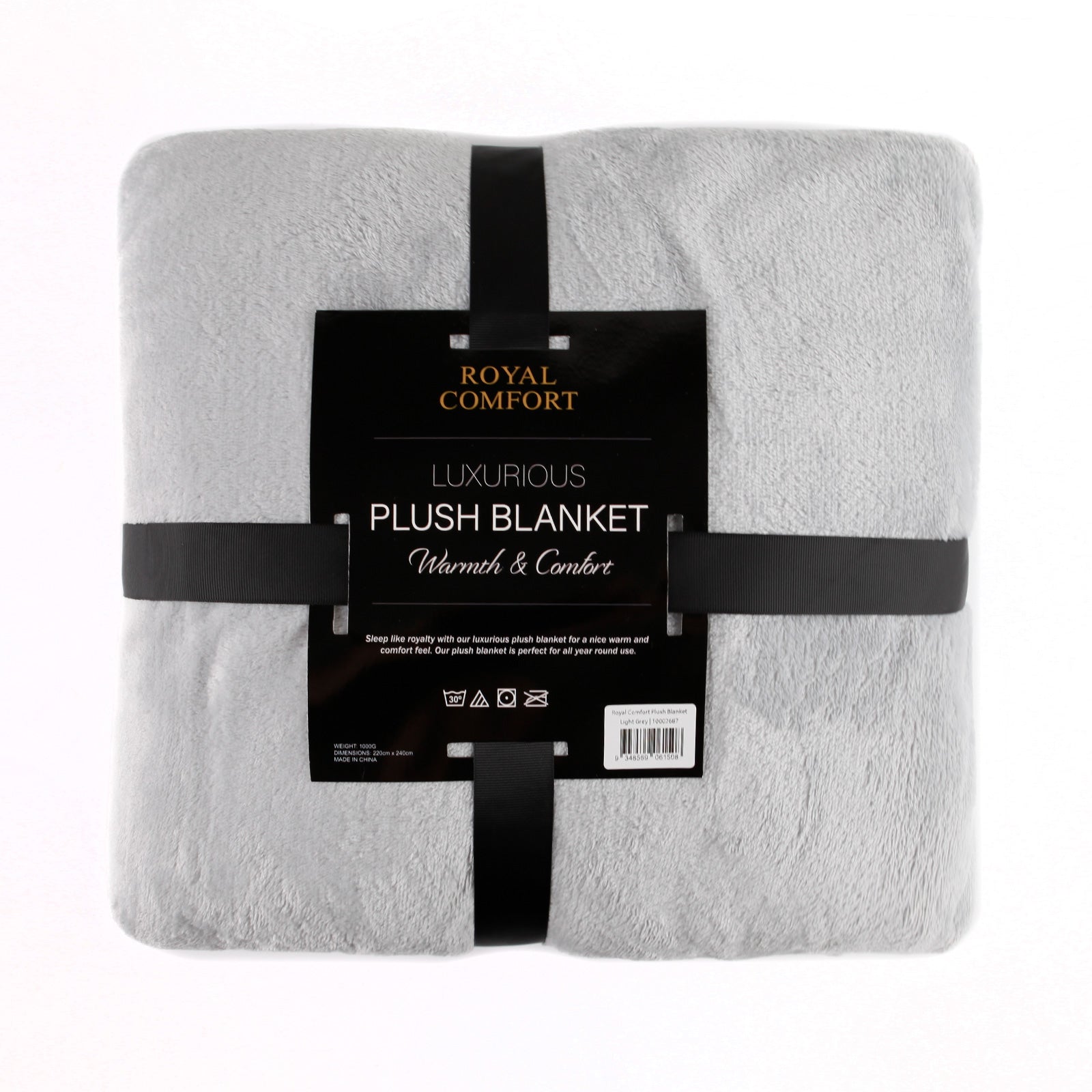 Royal Comfort Plush Light Grey Blanket-1951134809963237378