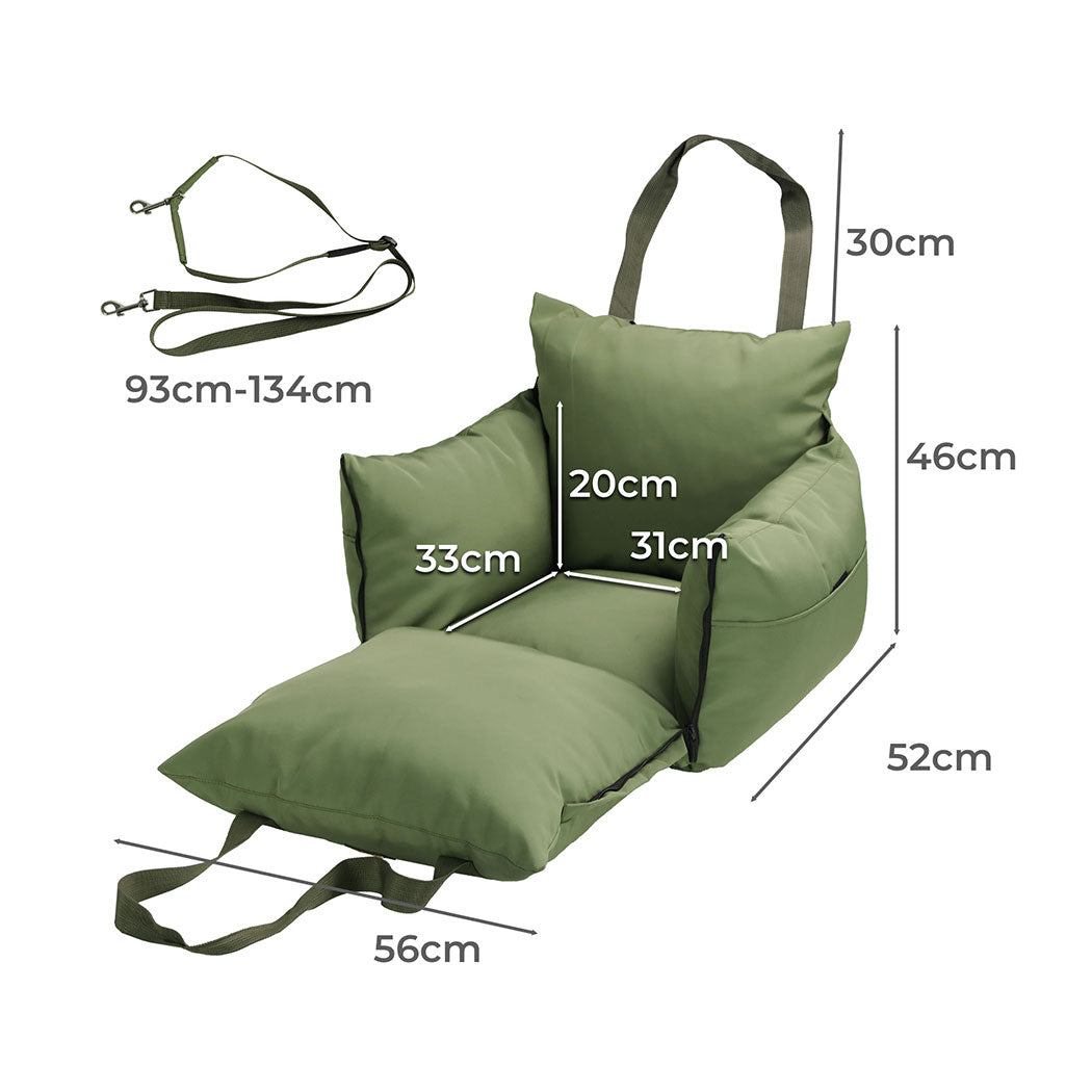 PaWz Dog Car Seat Booster Belt Green-1954802576209874946