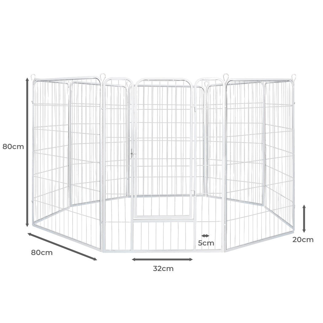 PaWz 8 Panel 32'' Pet Dog Playpen Puppy White 2.5kg Mackerel & Lamb-1973193827686682625