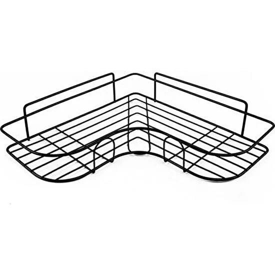 Anyhouz Corner Shelf Shower Black No-Drill Storage Rack Holder Toilet Organizer Bathroom Shelves Accessories