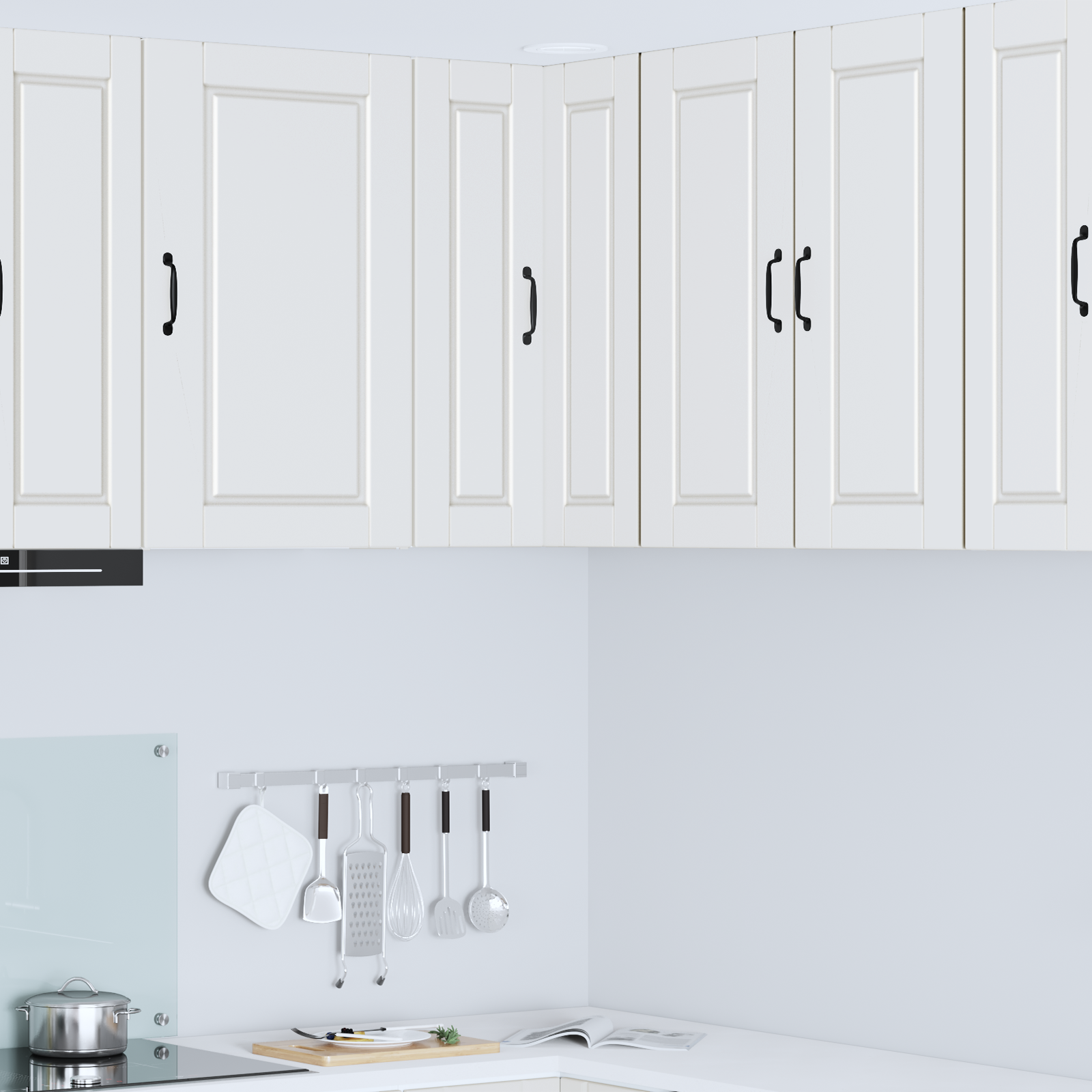 Wall Corner Cabinet PORTO White 57 x 57 x 80 cm Engineered Wood