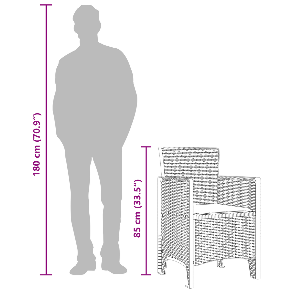 Garden Chair 2 pcs Anthracite 53 x 49 x 85 cm Polypropylene
