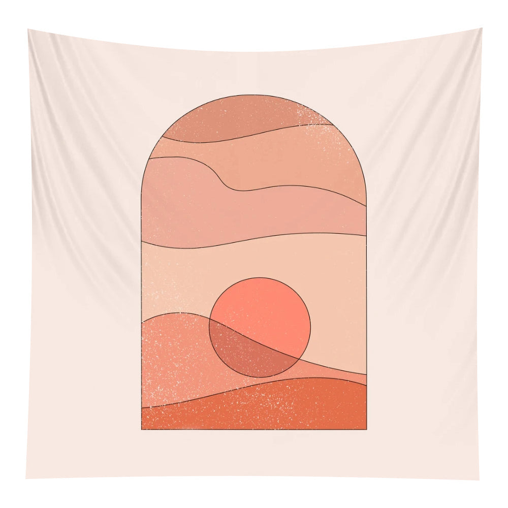 Anyhouz Tapestry Pink Sun Window 200x150cm Psychedelic Scene Art Hippie Bohemian Decorative Sheet