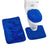 Anyhouz Bath Mat 3pc Royal Blue Bathroom Silk Tie-Dye Toilet Soft Non Slip Rug Shower Carpets Toilet Lid Cover Floor Mats for Hallway