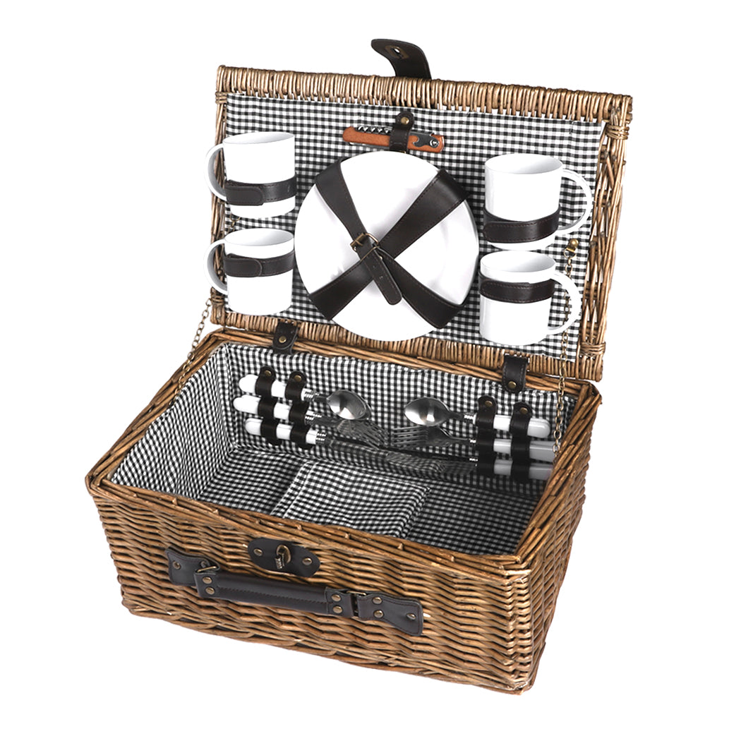 4 Person Picnic Basket Baskets Set Outdoor-1954802902056964096