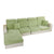 Anyhouz Sofa Cover Mint Green L-Shape Polyester Chenille Thick Stretchable Cushion For Living Room Head Cushion Large