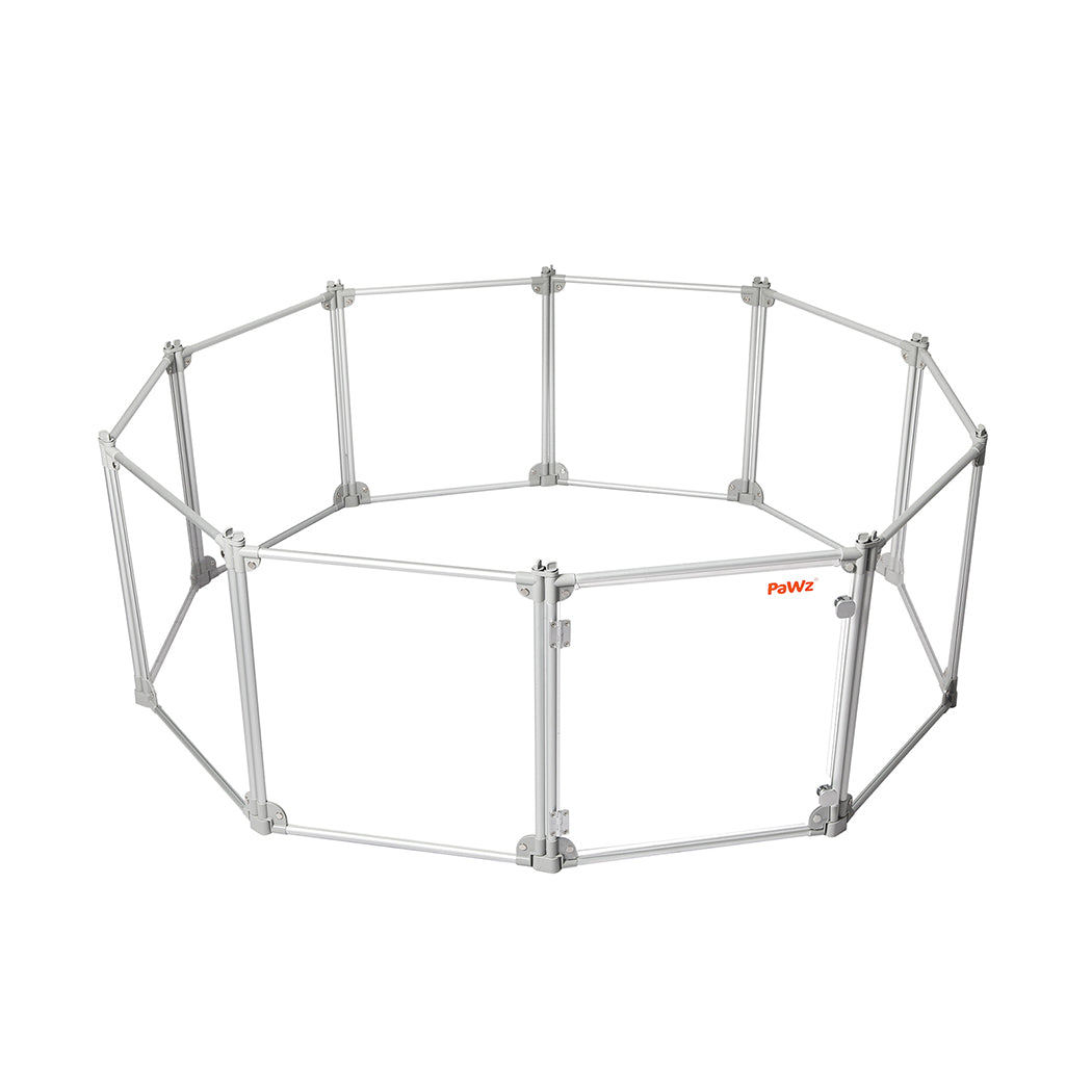 Pawz Pet Playpen Transparent Acrylic Clear Folding Dog Fence Kennel 10 Panel-1954802350732480512