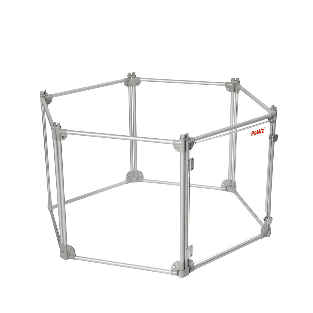 Pawz Pet Playpen Transparent Acrylic Clear Folding Dog Fence Kennel 6 Panel-1954802349851676672