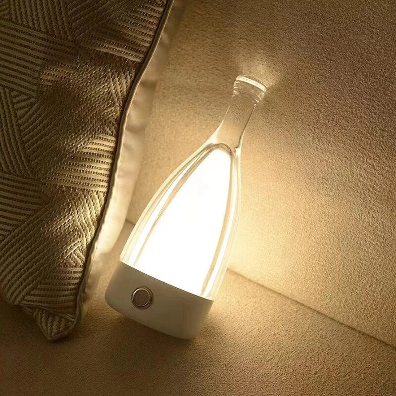 Anyhouz Luxury Lamp Bluetooth Speaker Orange Wine Bottle Home Decor USB Rechargeable Table Accents for Bedroom Hotel Living Room