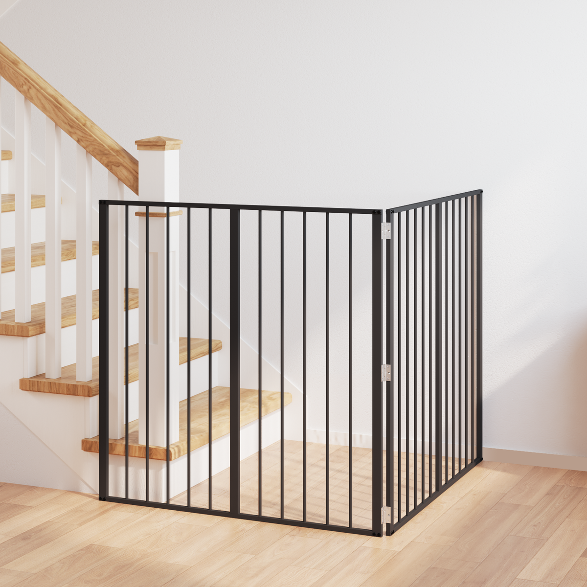 Dog Gate 2 Panels Black 100 x 100 cm Galvanised Steel