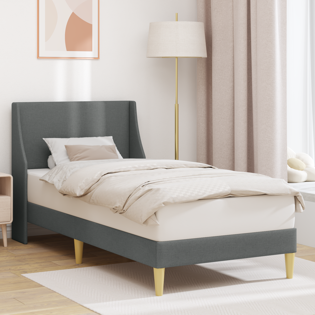 Bed Frame with Headboard connect plate