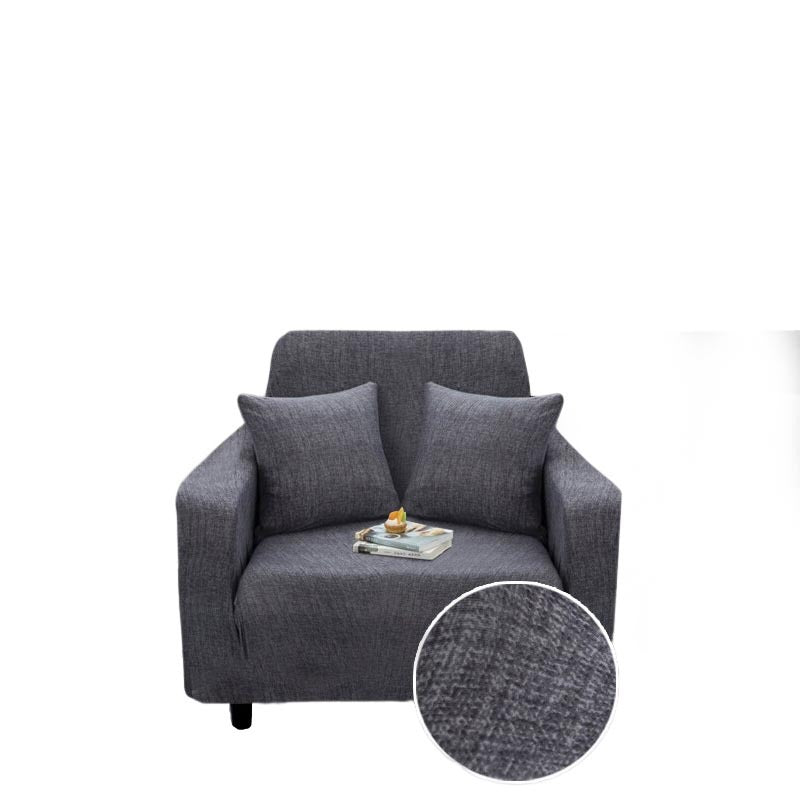 Anyhouz 1 Seater Sofa Cover Plain Gray Style and Protection For Living Room Sofa Chair Elastic Stretchable Slipcover