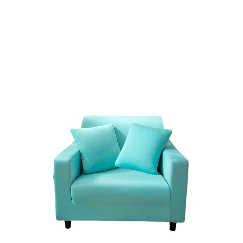 Anyhouz 1 Seater Sofa Cover Plain Blue Style and Protection For Living Room Sofa Chair Elastic Stretchable Slipcover