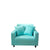 Anyhouz 1 Seater Sofa Cover Plain Blue Style and Protection For Living Room Sofa Chair Elastic Stretchable Slipcover