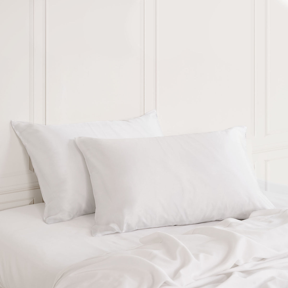 MULBERRY SILK PILLOW CASE TWIN PACK - SIZE: 51X76CM - WHITE-1951134812123303936