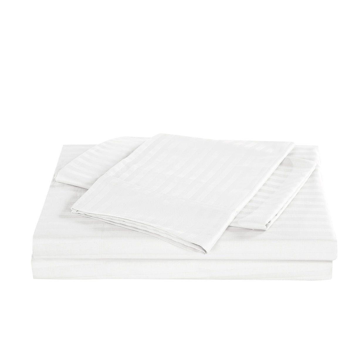 KENSINGTON 1200TC COTTON SHEET SET IN STRIPE-QUEEN - WHITE-1951134850245332997