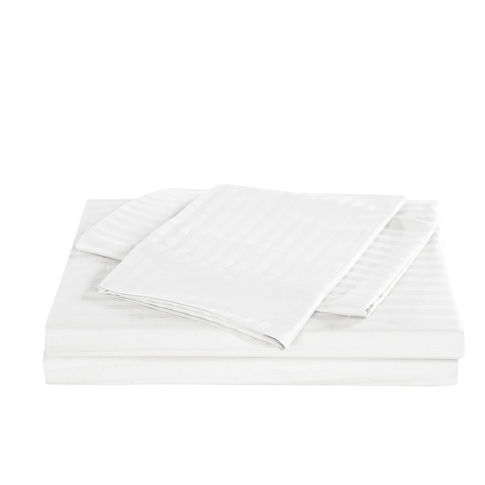 KENSINGTON 1200TC COTTON SHEET SET IN STRIPE-QUEEN - WHITE-1951134850245332997