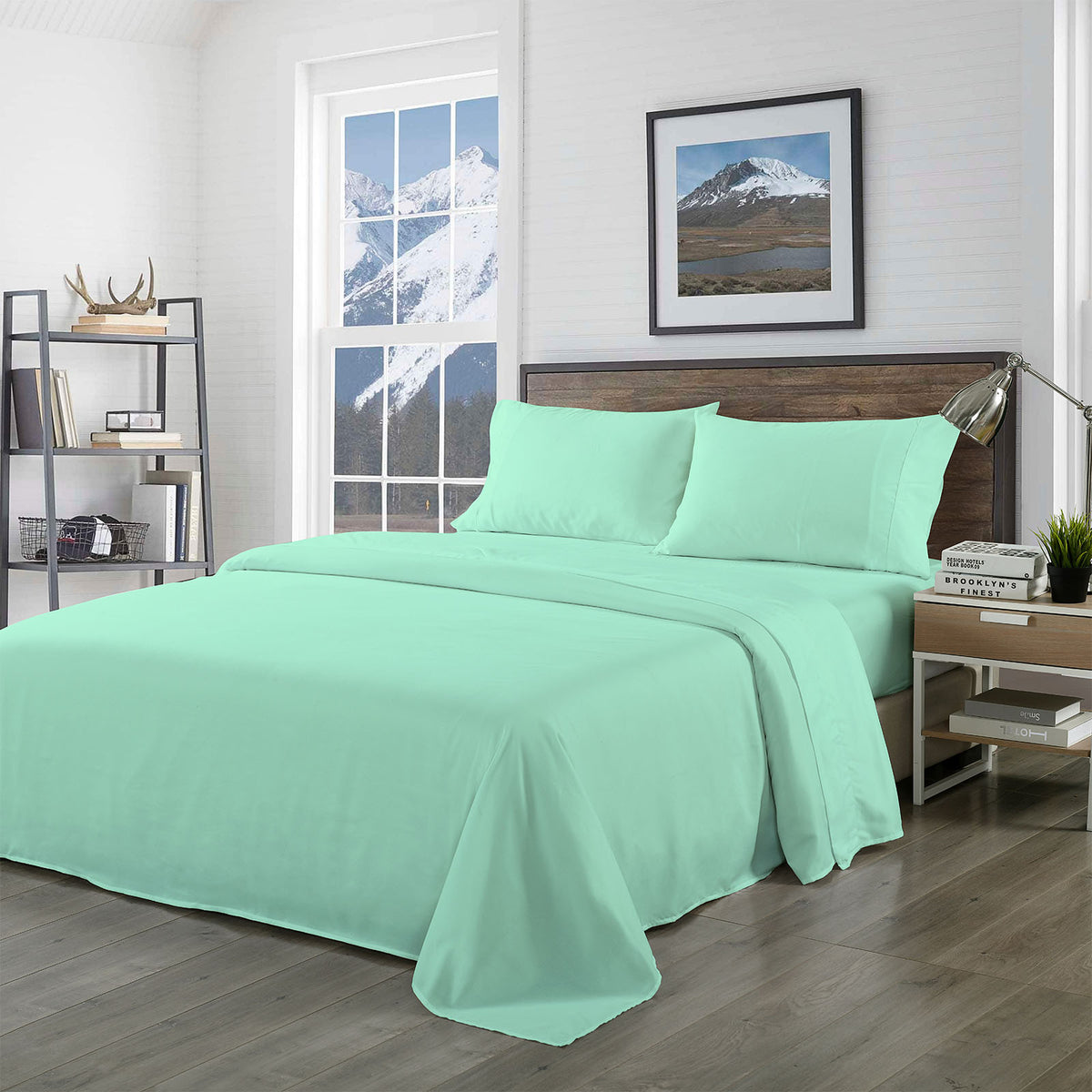Royal Comfort Bamboo Blended Sheet Set Green Mist - Queen-1951134852120186880