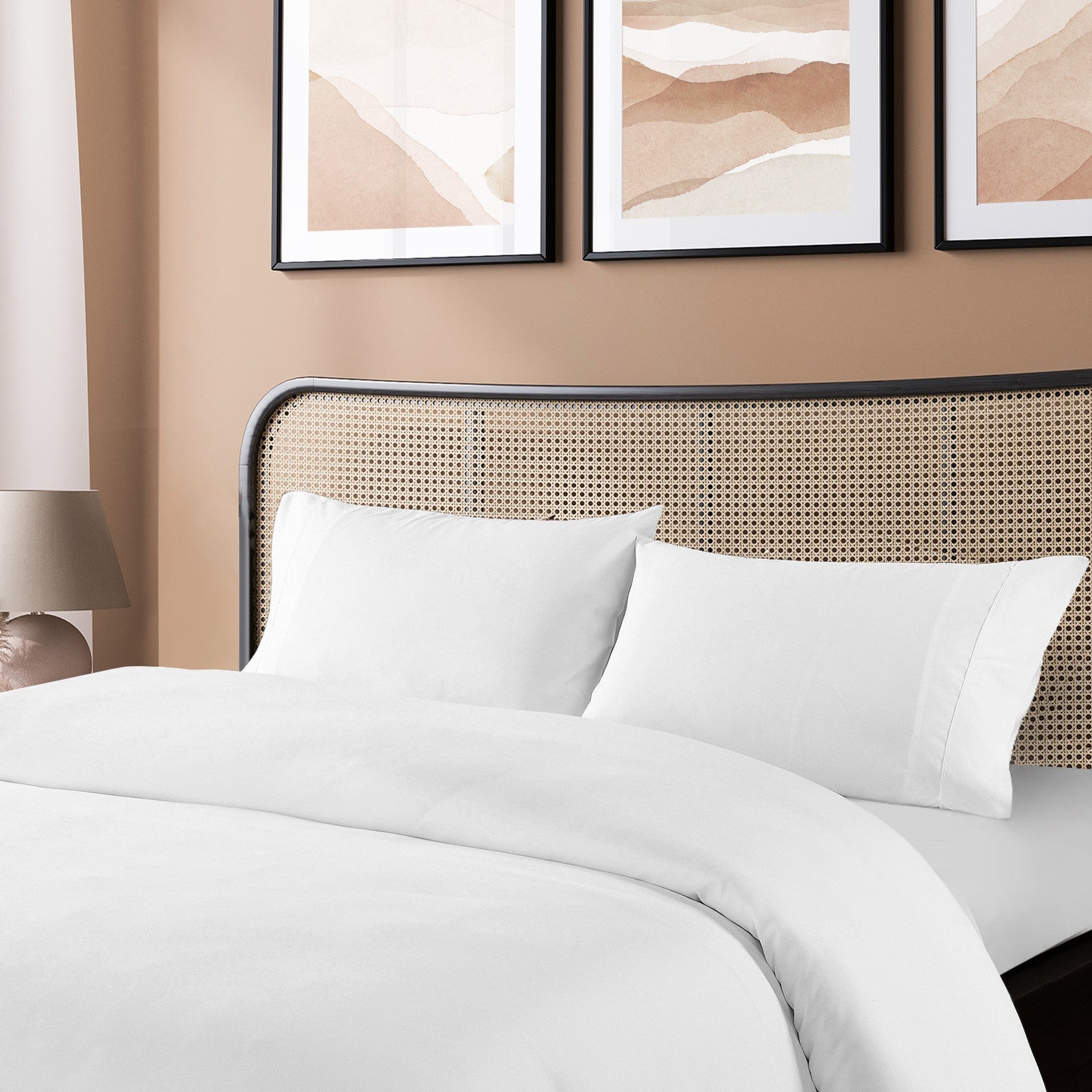 Royal Comfort Blended Bamboo Quilt Cover Sets -White-Double-1951134818729332737