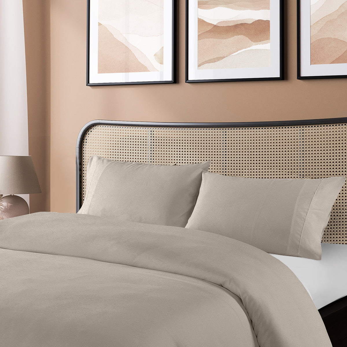 Royal Comfort Blended Bamboo Quilt Cover Sets -Warm Grey-King-1951134820591603713
