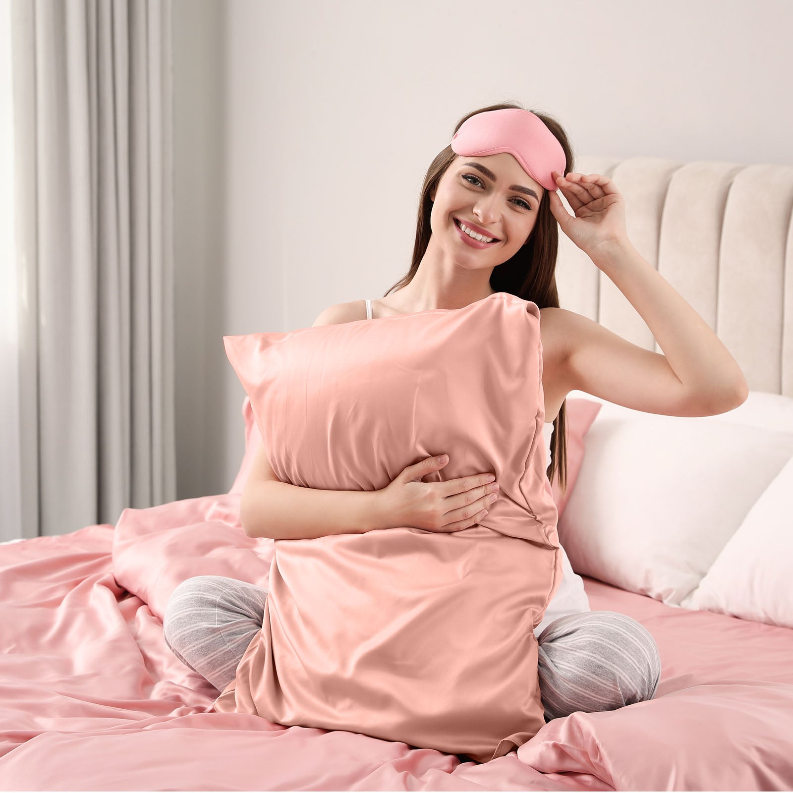 Pure Silk Pillow Case by Royal Comfort-Blush-1951134814153347076