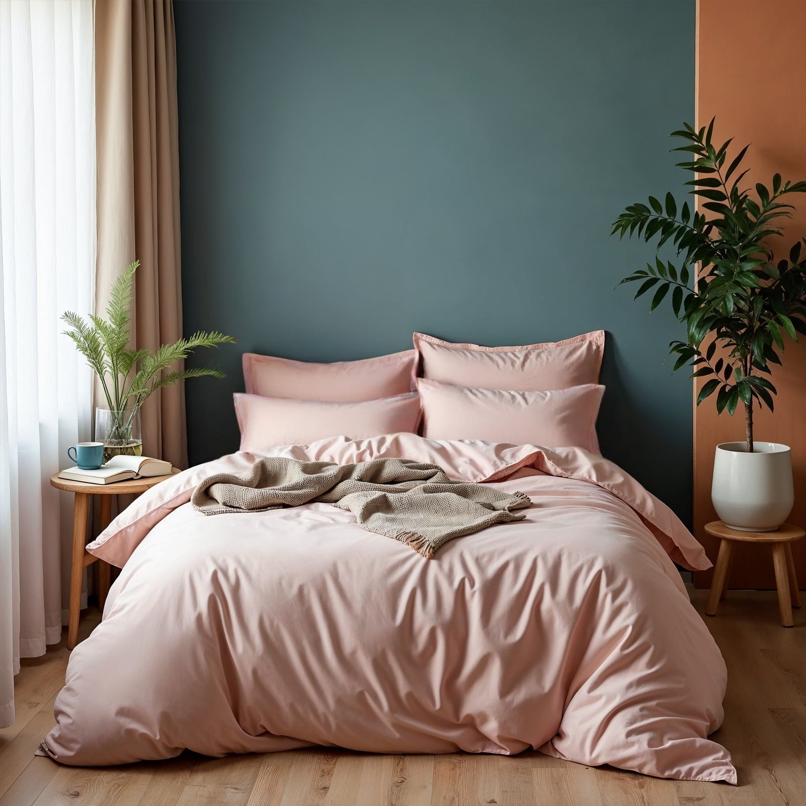 Royal Comfort 1000TC Cotton Blend Quilt Cover Sets King Blush-1951134822688755712