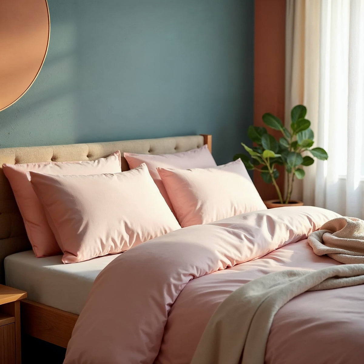 Royal Comfort 1000TC Cotton Blend Quilt Cover Sets King Blush-1951134822688755713