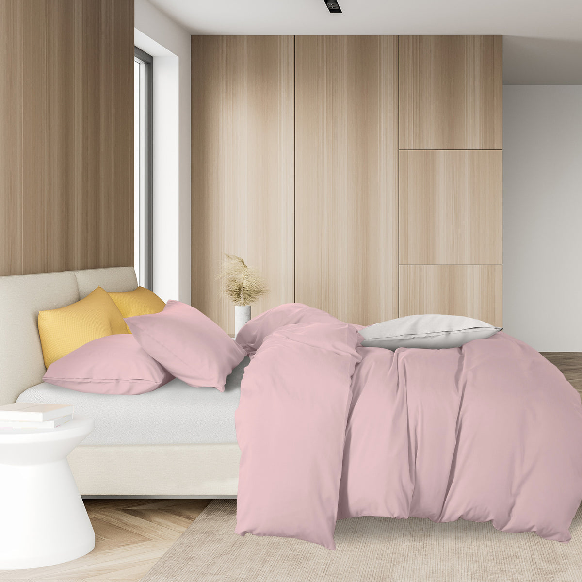 Royal Comfort 1000TC Cotton Blend Quilt Cover Sets King Blush-1951134822688755714